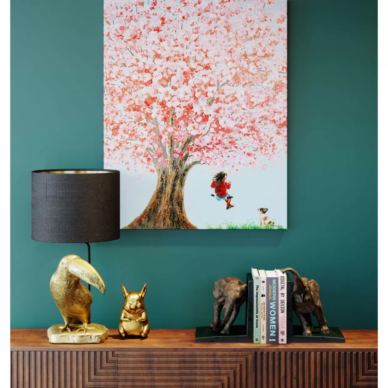 KARE Design - Fermalibri Elefanti in Tessuto, 25 cm - Coppia per Arredamento Moderno