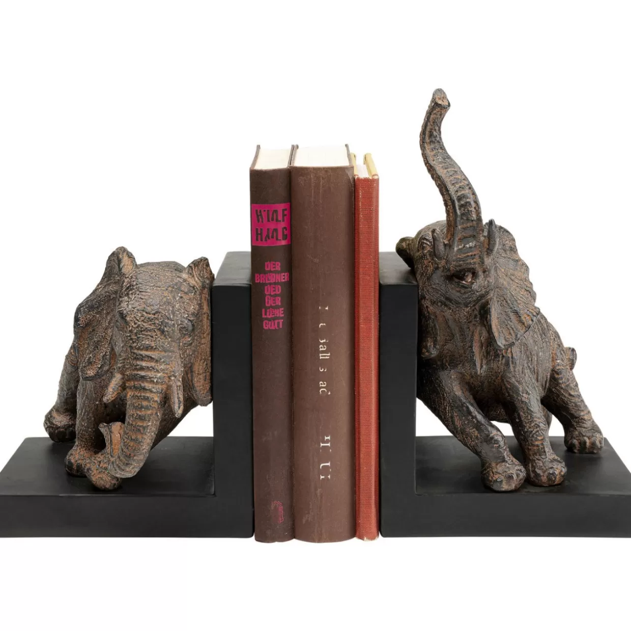 Porta libri decorativi elefanti stilizzati KARE - Coppia moderna per scaffali e regali (42 cm, set da 2)