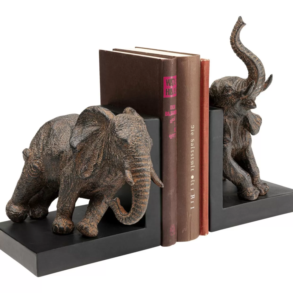 Porta libri decorativi elefanti stilizzati KARE - Coppia moderna per scaffali e regali (42 cm, set da 2)