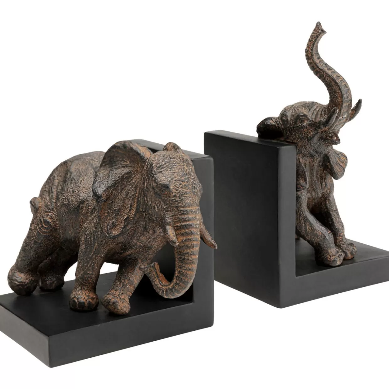 Porta libri decorativi elefanti stilizzati KARE - Coppia moderna per scaffali e regali (42 cm, set da 2)