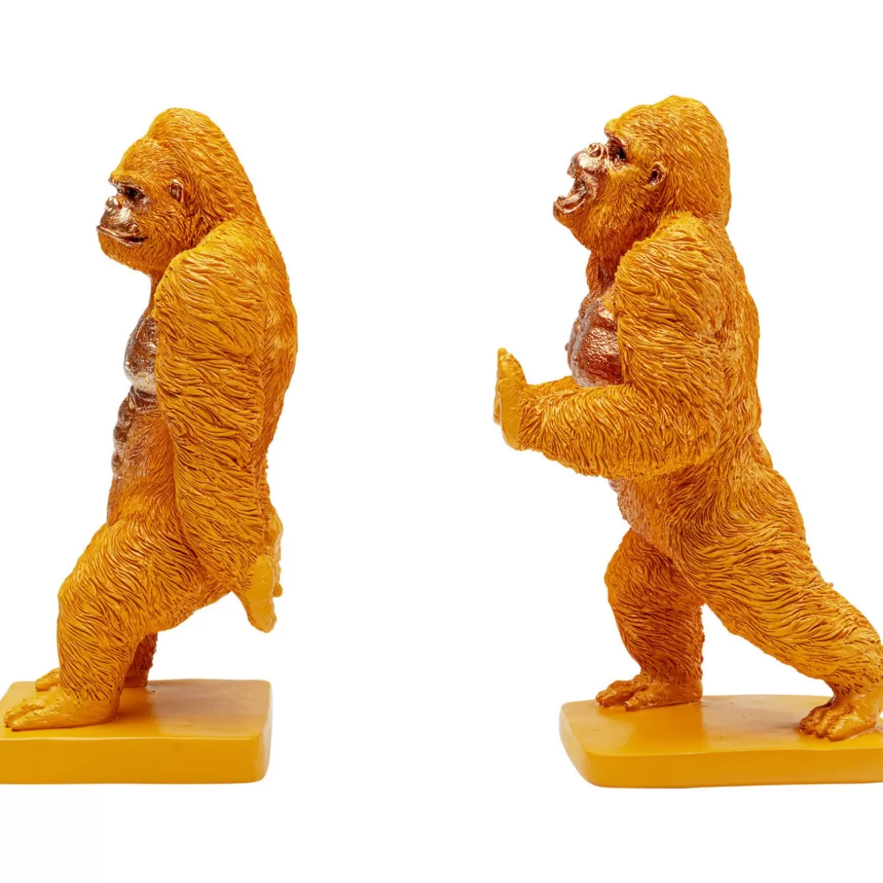 KARE Design - Originali Sostenilibri a Forma di Gorilla Arancioni per la Libreria - Coppia di Articoli Decorativi con Design Creativo