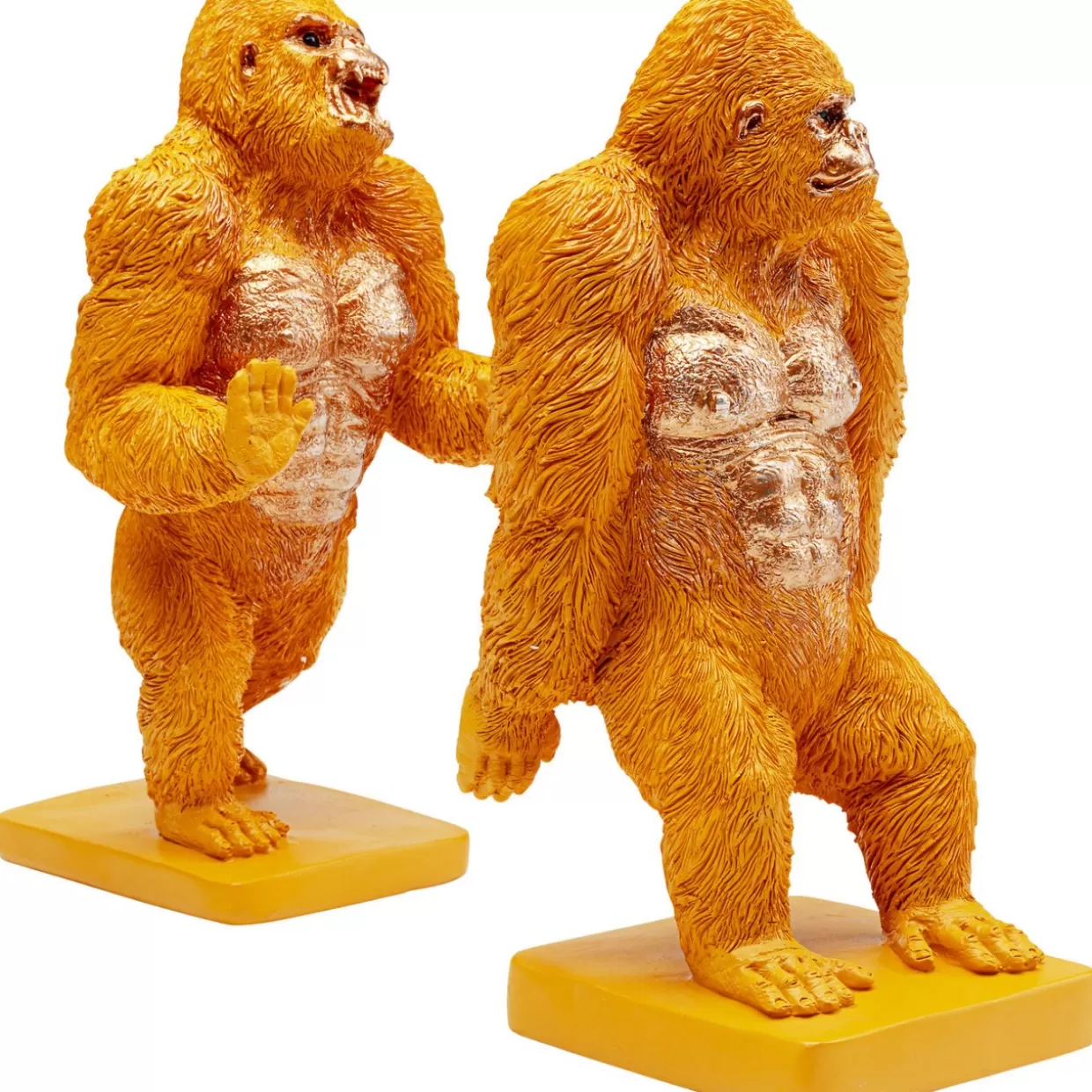 KARE Design - Originali Sostenilibri a Forma di Gorilla Arancioni per la Libreria - Coppia di Articoli Decorativi con Design Creativo