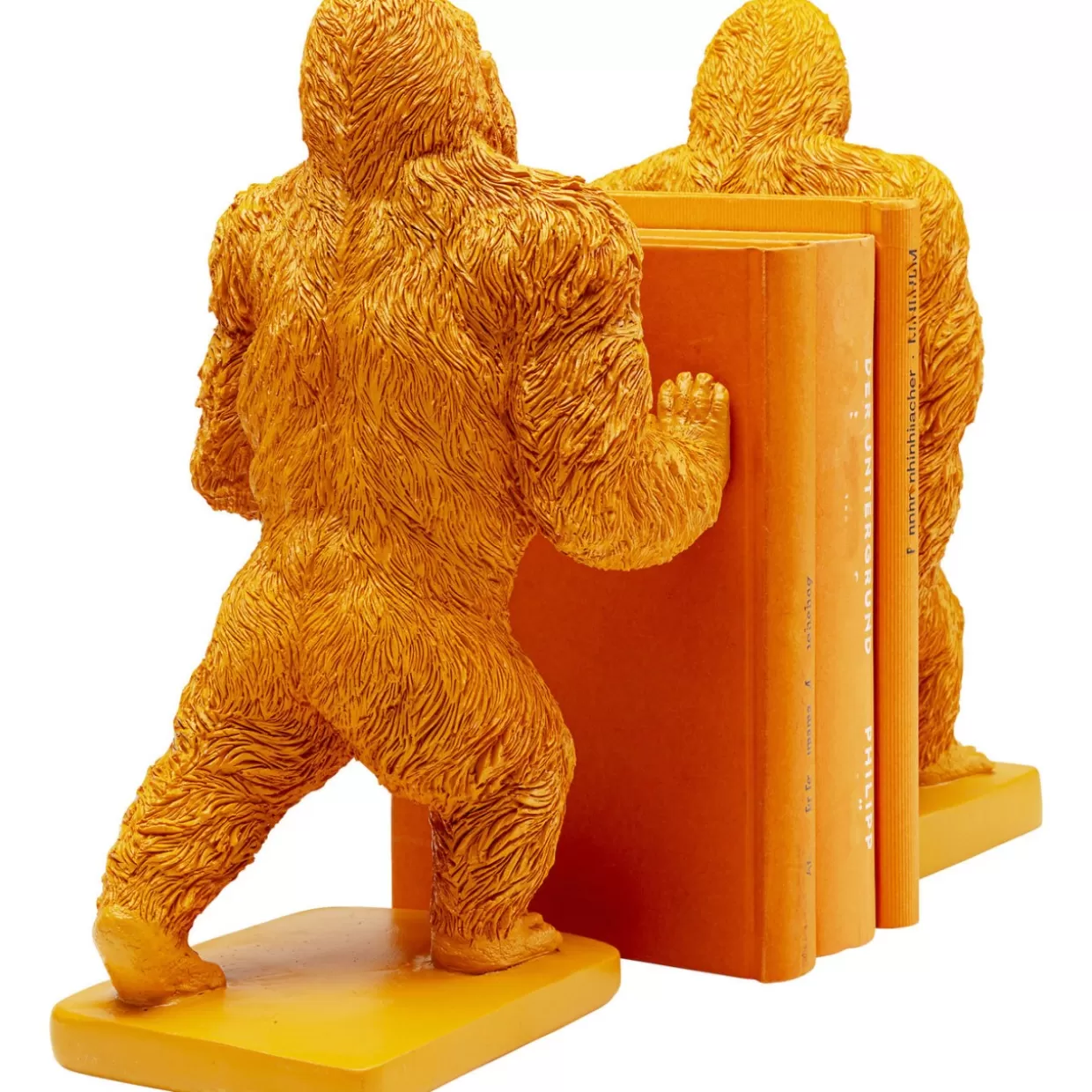KARE Design - Originali Sostenilibri a Forma di Gorilla Arancioni per la Libreria - Coppia di Articoli Decorativi con Design Creativo