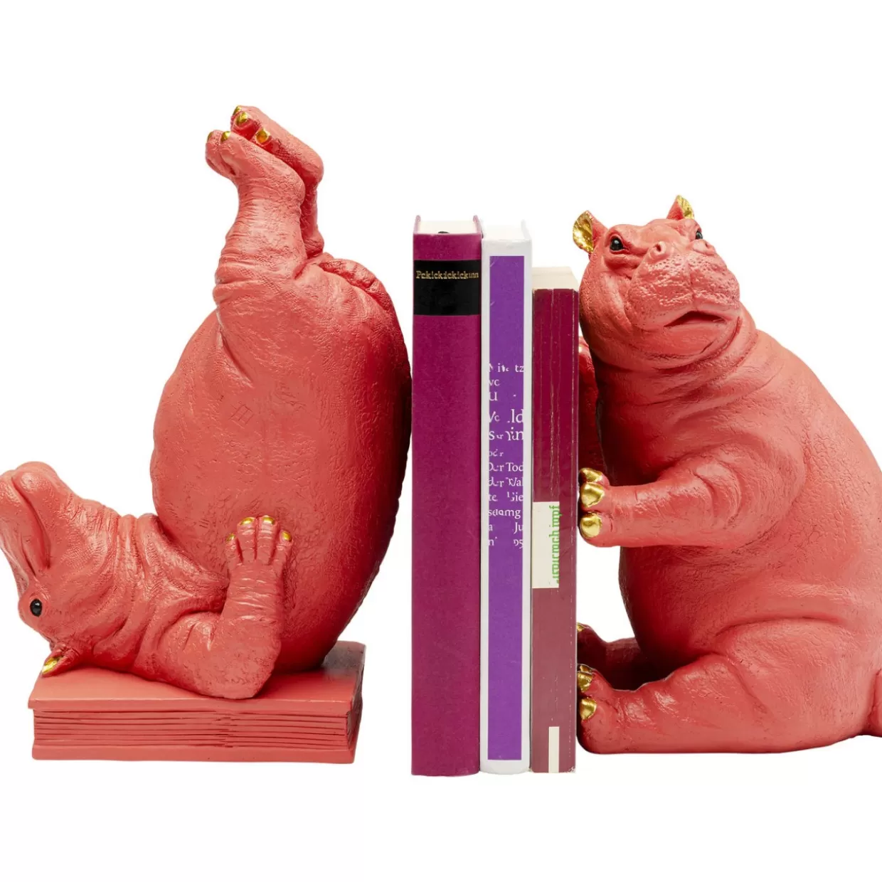 KARE Design - Fermalibri Decorativi a Forma di Ippo in Tenero Rosa, Set da 2 per Arredamento Casa | Accessori per la Casa e Regali Originali