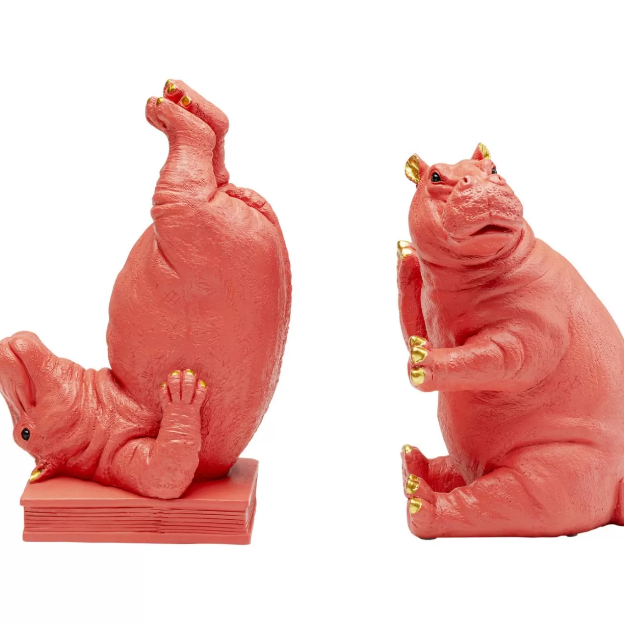KARE Design - Fermalibri Decorativi a Forma di Ippo in Tenero Rosa, Set da 2 per Arredamento Casa | Accessori per la Casa e Regali Originali