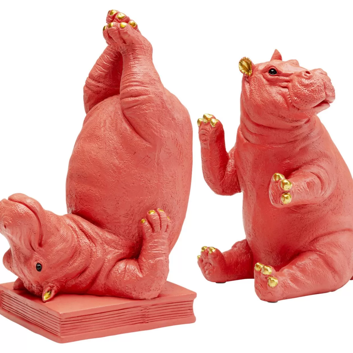KARE Design - Fermalibri Decorativi a Forma di Ippo in Tenero Rosa, Set da 2 per Arredamento Casa | Accessori per la Casa e Regali Originali