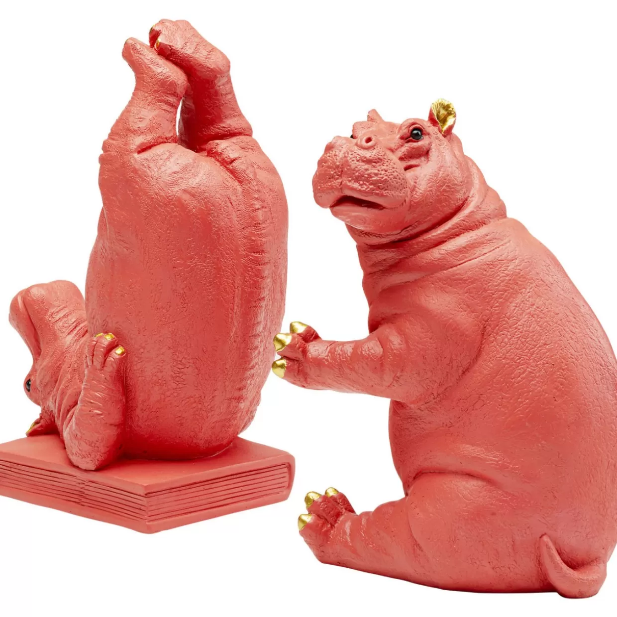 KARE Design - Fermalibri Decorativi a Forma di Ippo in Tenero Rosa, Set da 2 per Arredamento Casa | Accessori per la Casa e Regali Originali