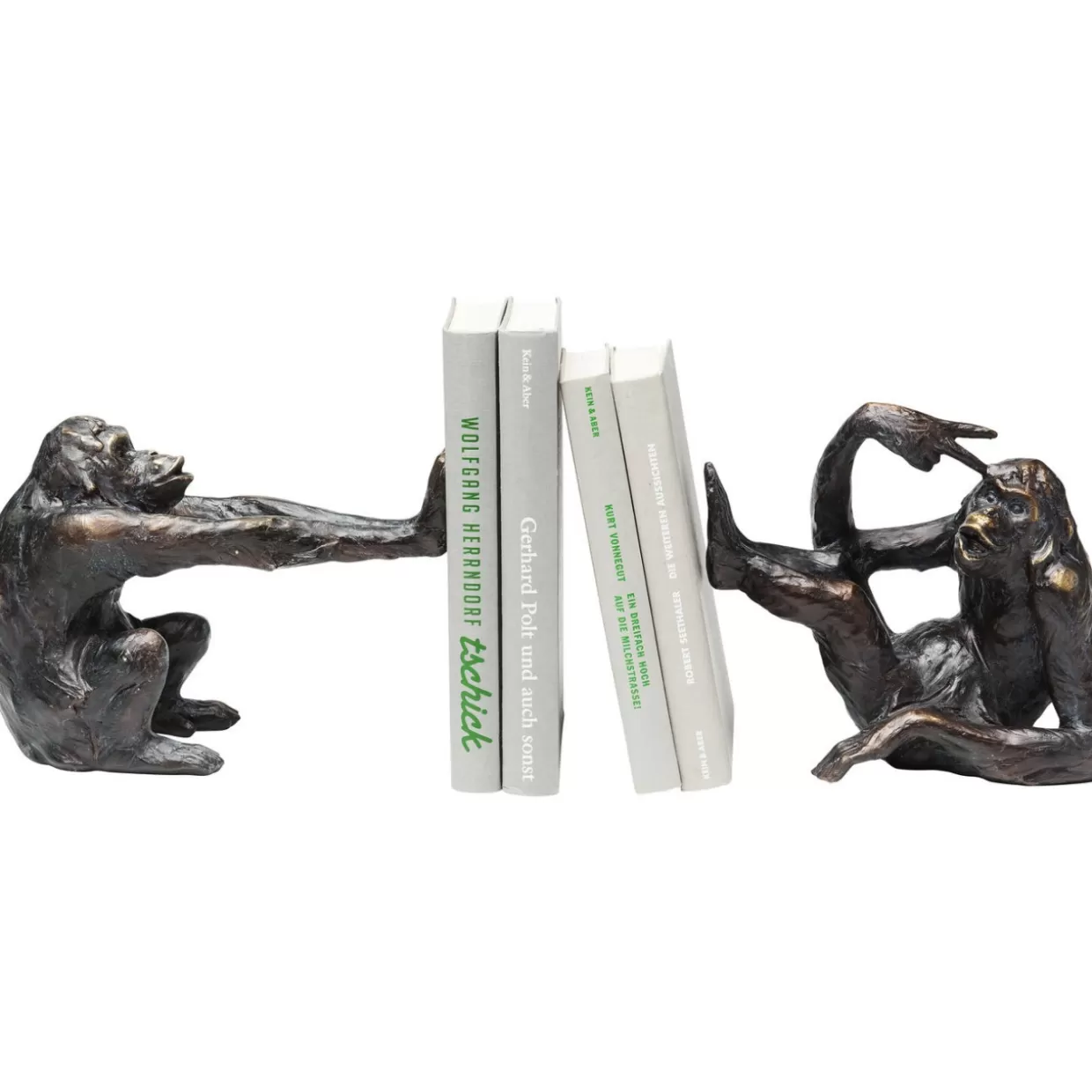 KARE Design PortaLibri Scimmietta Creativo - Coppia Decorativa per Libreria e Idee Regalo Originali
