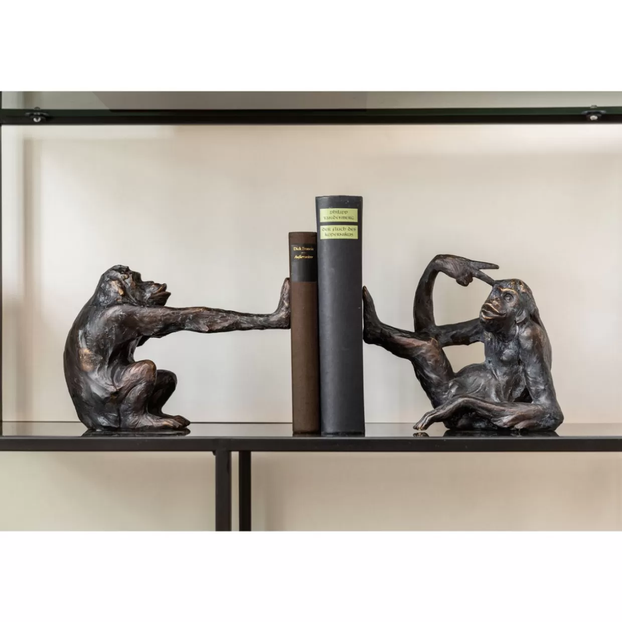 KARE Design PortaLibri Scimmietta Creativo - Coppia Decorativa per Libreria e Idee Regalo Originali