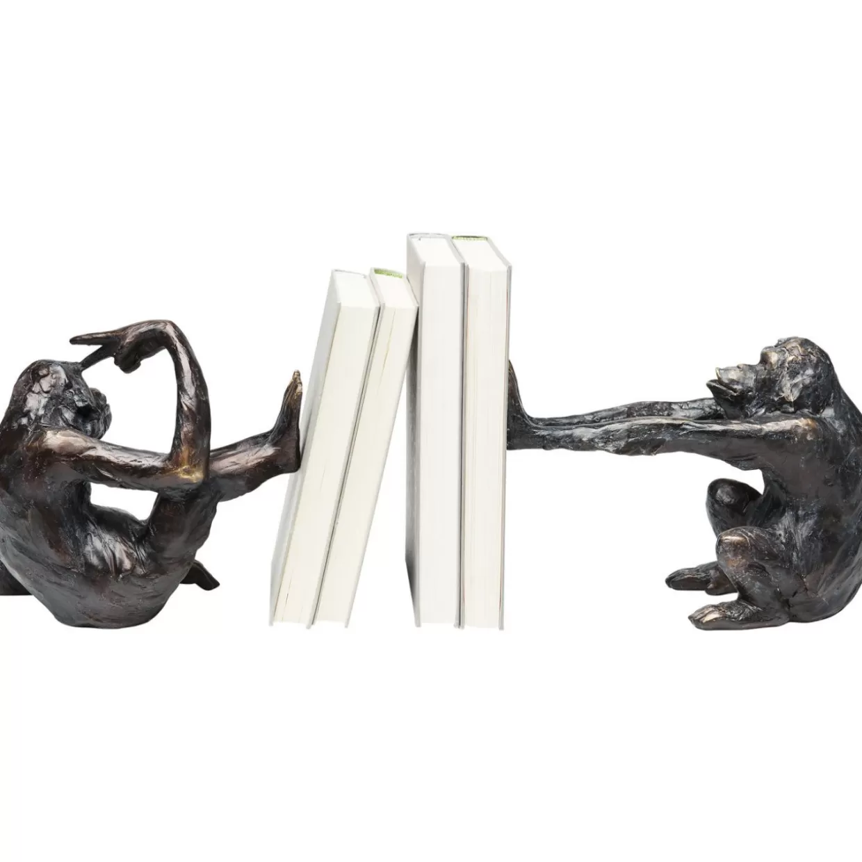 KARE Design PortaLibri Scimmietta Creativo - Coppia Decorativa per Libreria e Idee Regalo Originali