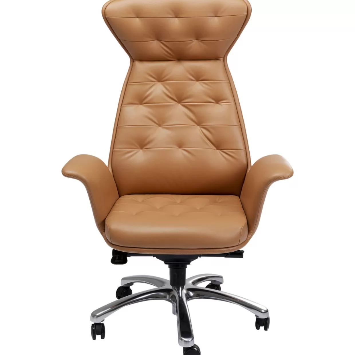 KARE Design - Poltrona Girevole Brady Ufficio Moderno con Rifiniture Argentate