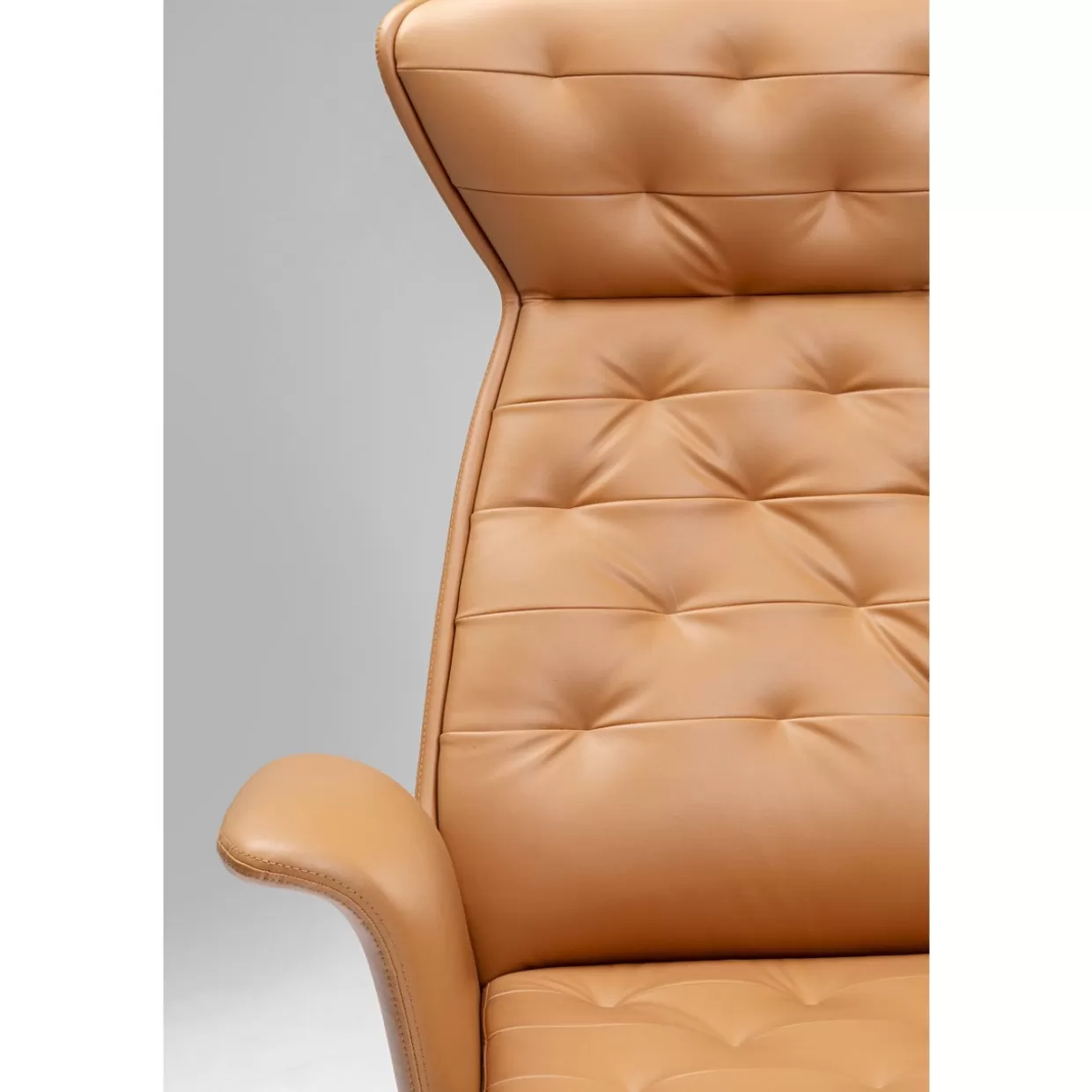 KARE Design - Poltrona Girevole Brady Ufficio Moderno con Rifiniture Argentate