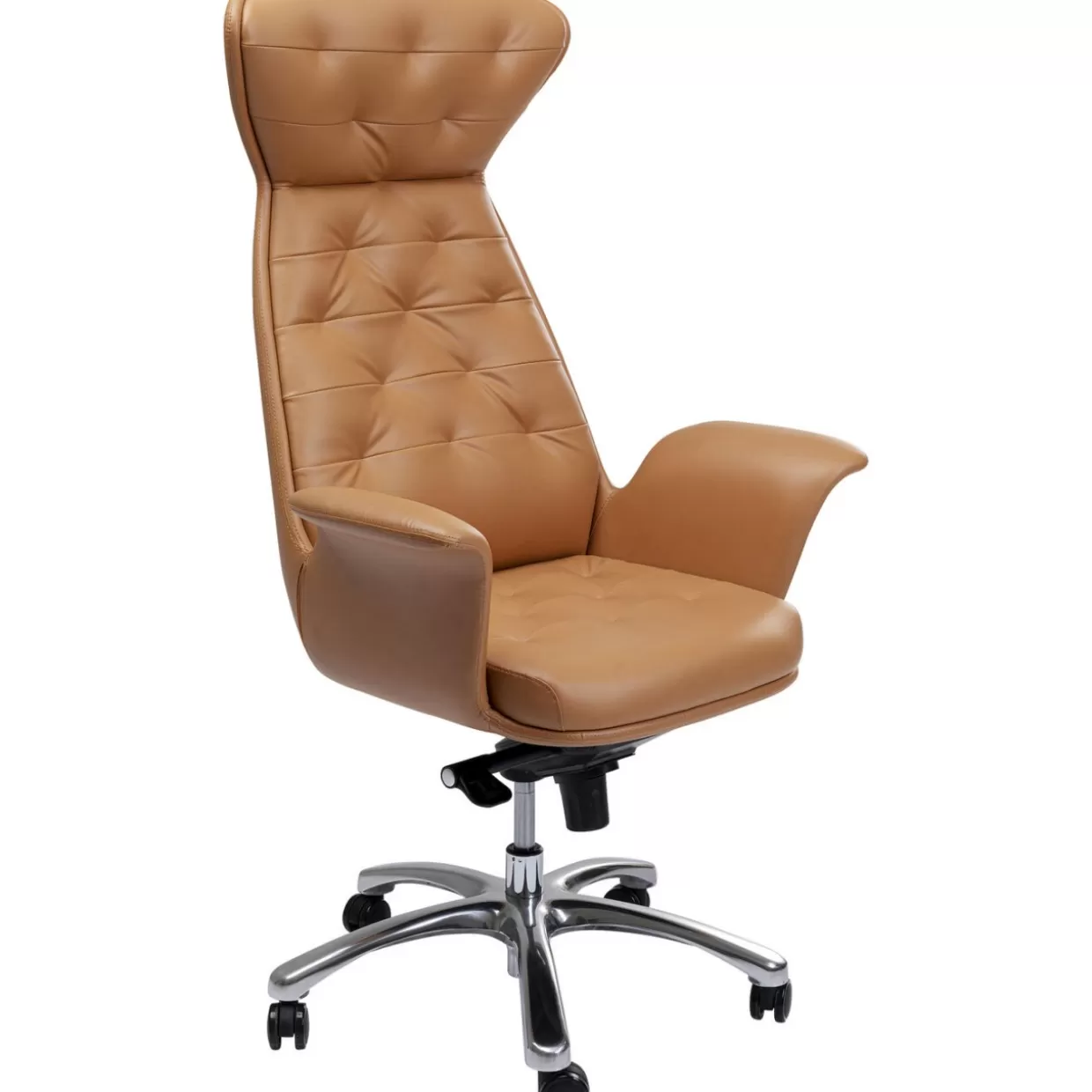 KARE Design - Poltrona Girevole Brady Ufficio Moderno con Rifiniture Argentate