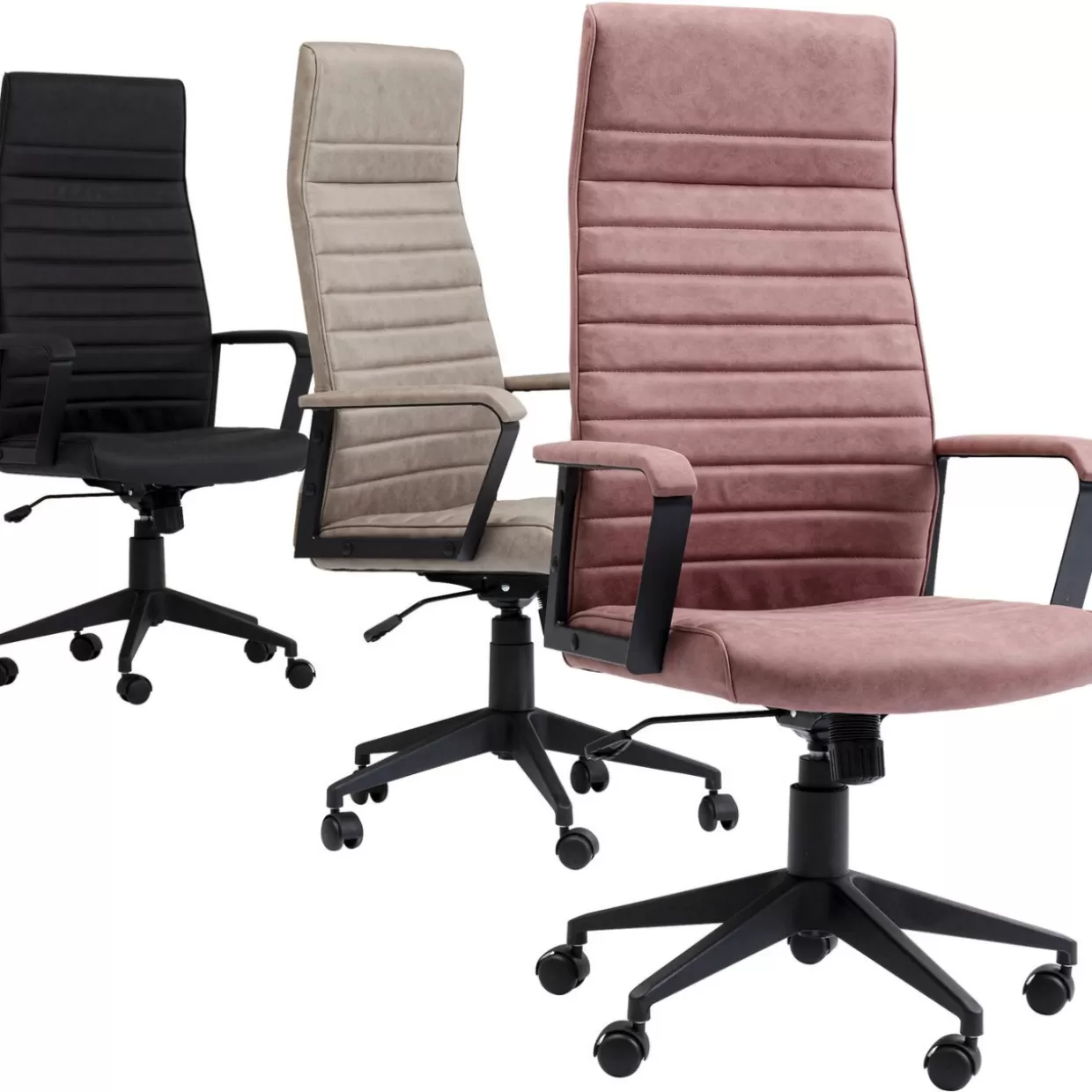 Sedia Girevole Labora High per Ufficio - Design Funzionale KARE in Nero Antracite