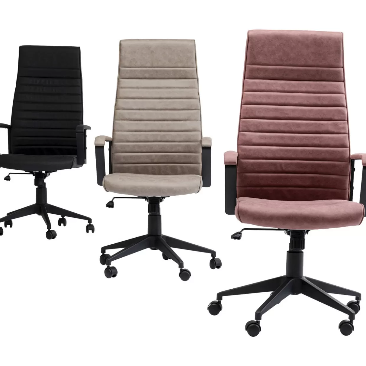 Sedia Girevole Labora High per Ufficio - Design Funzionale KARE in Nero Antracite