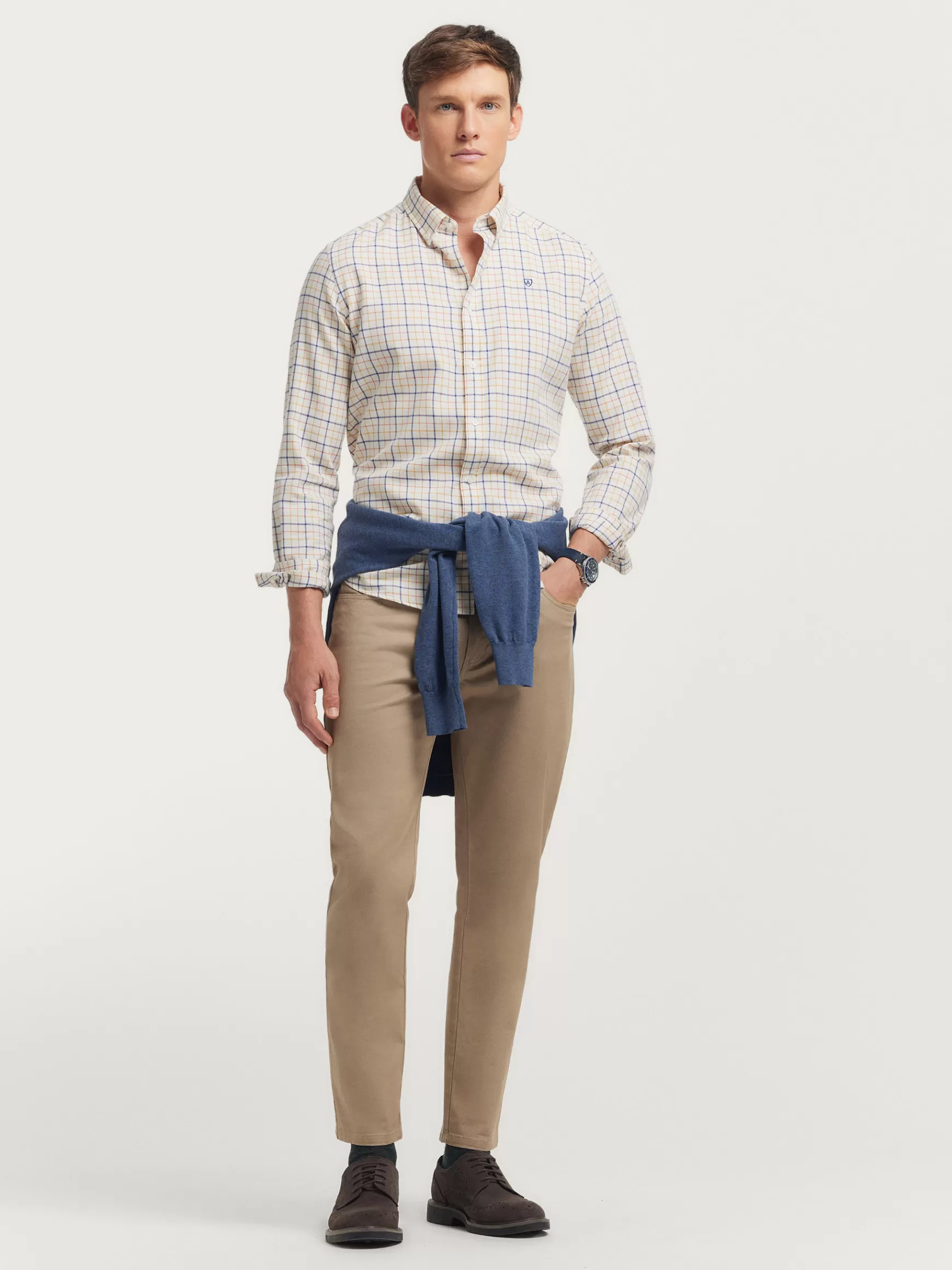 Camicia Uomo Alvaro Moreno in Flanella Casual con Motivo Quadri Vintage