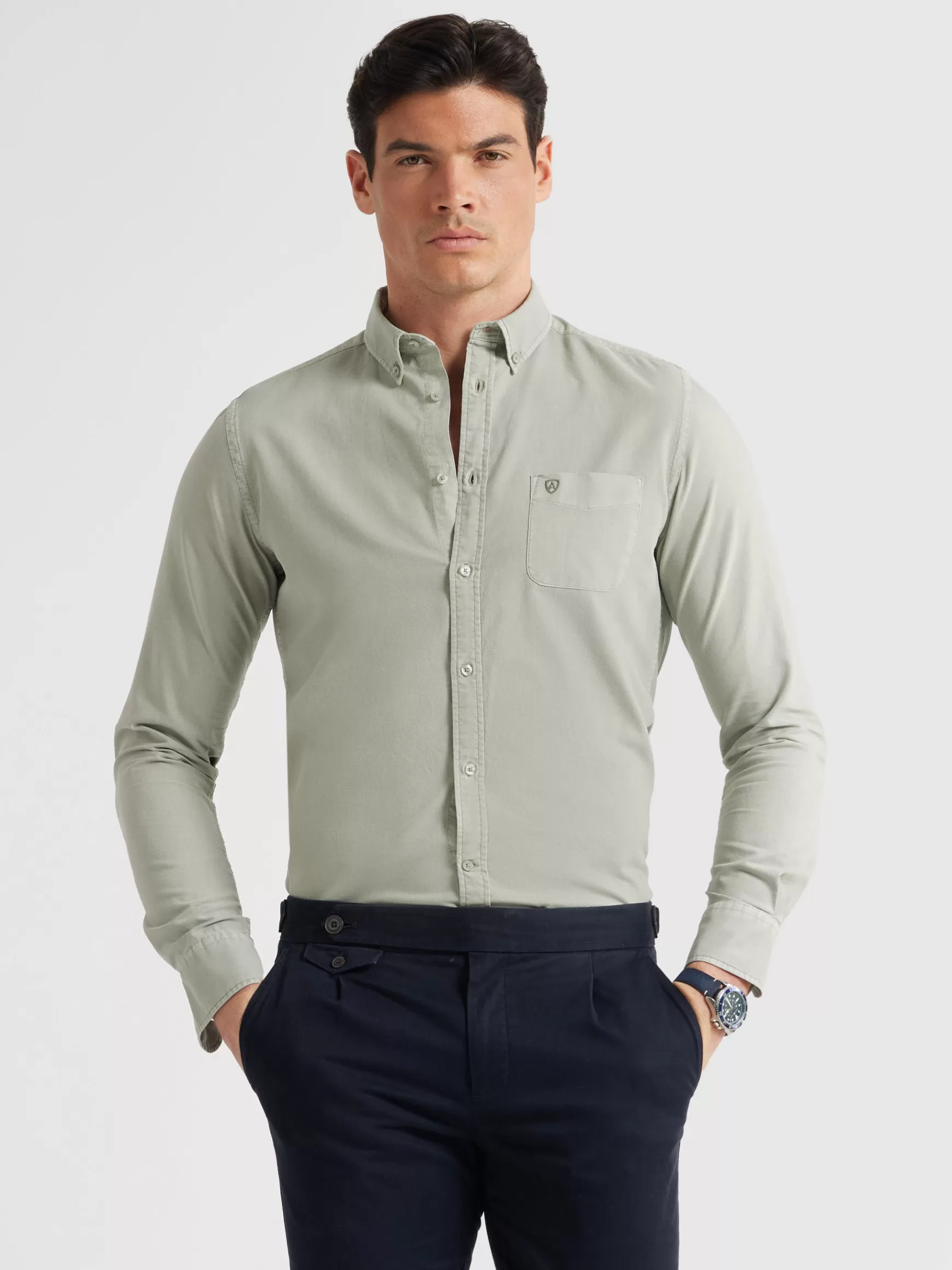 Camicia Uomo Elegante in Tessuto Oxford con Tasche - Tinta Unica Alvaro Moreno, Stile Casual Chic per Occasioni Informali, Abbinamento Perfetto con Jeans e Chinos