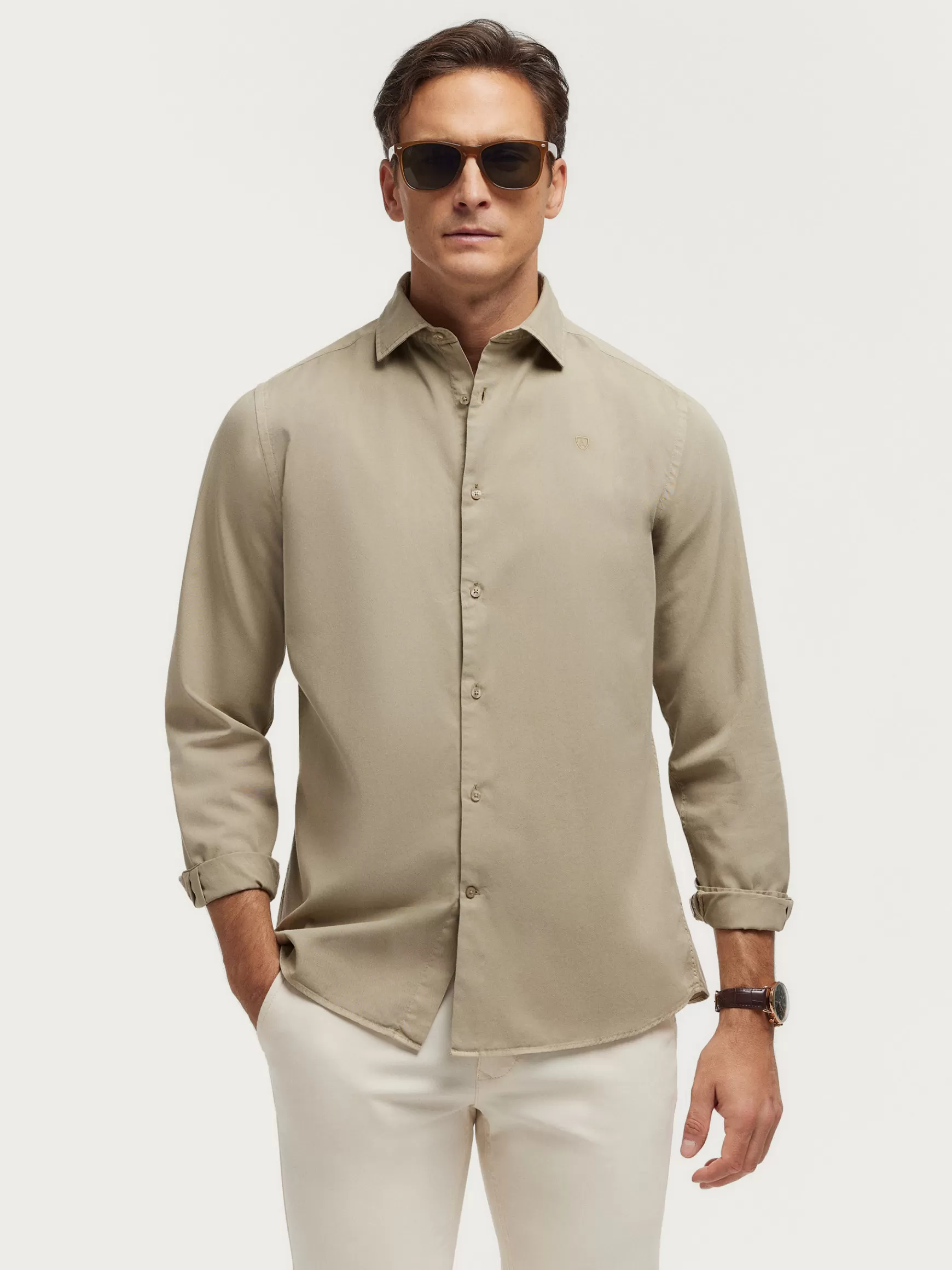 Camicia Casual Uomo Alvaro Moreno in Twill Colorato - Stile Relax con Trama Resistente