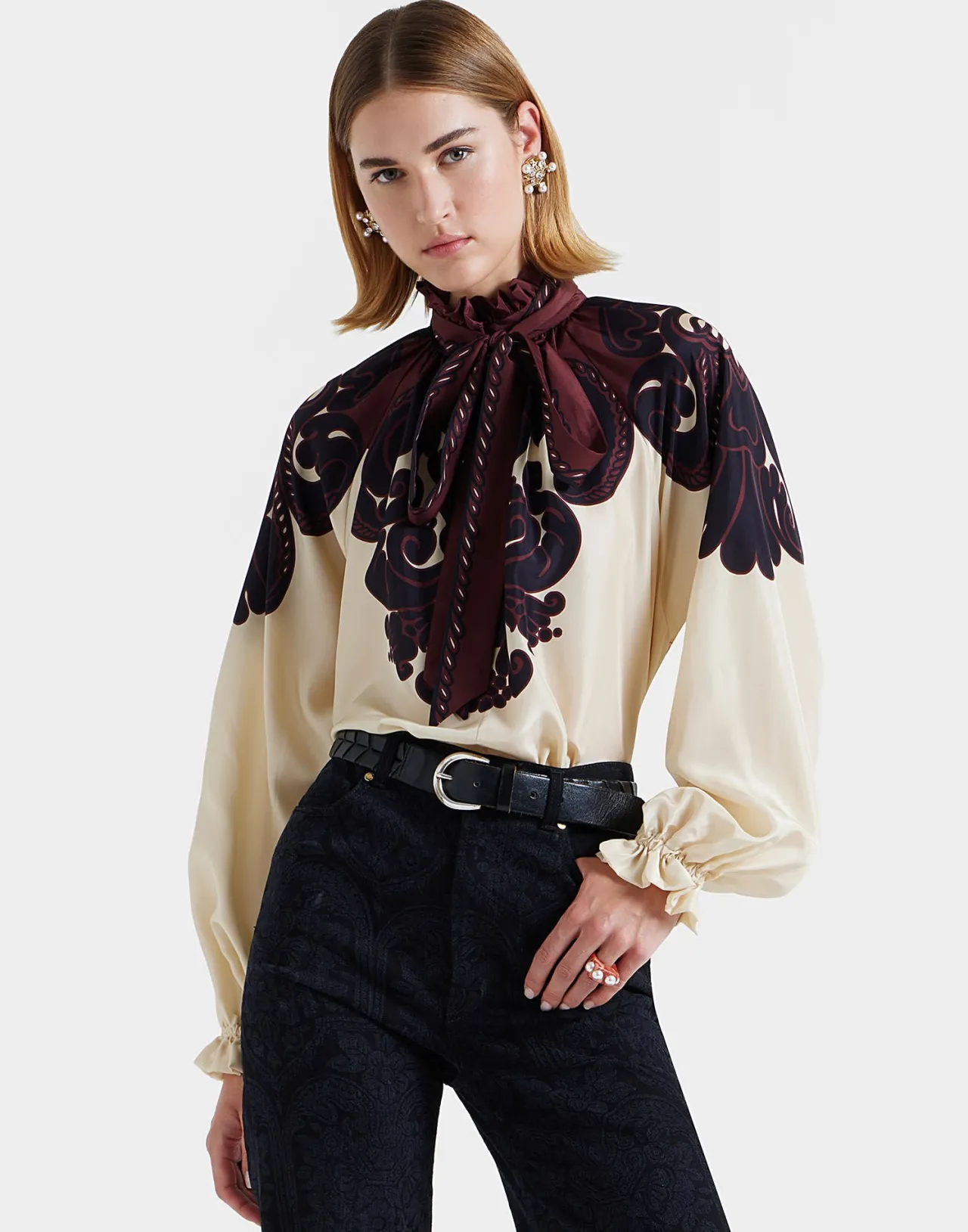Camicia in Voile di Seta Avorio con Dettaglio Corsini Placée - Collezione Cerere by La DoubleJ