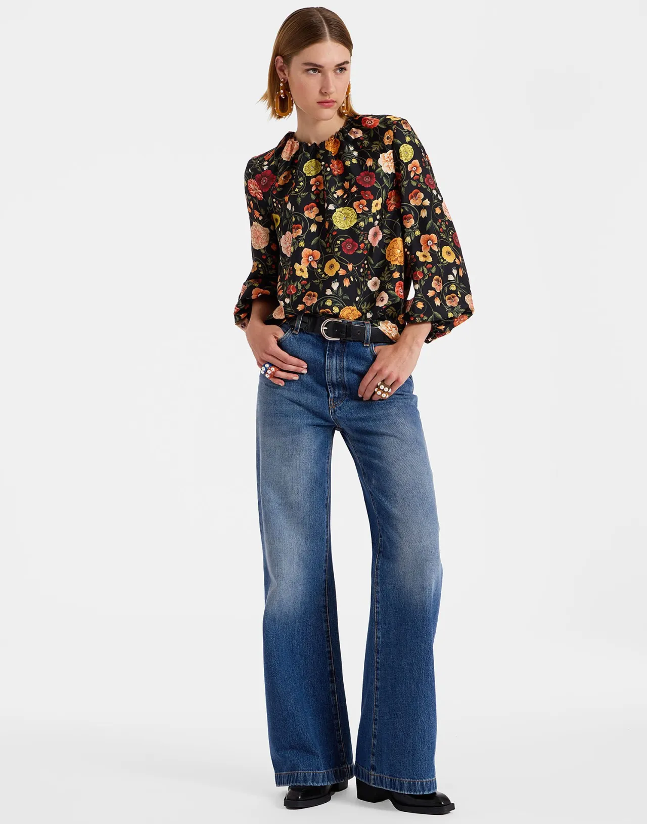 Elegante Top Botticelli Nero in Seta Twill - Modello Iconico La DoubleJ