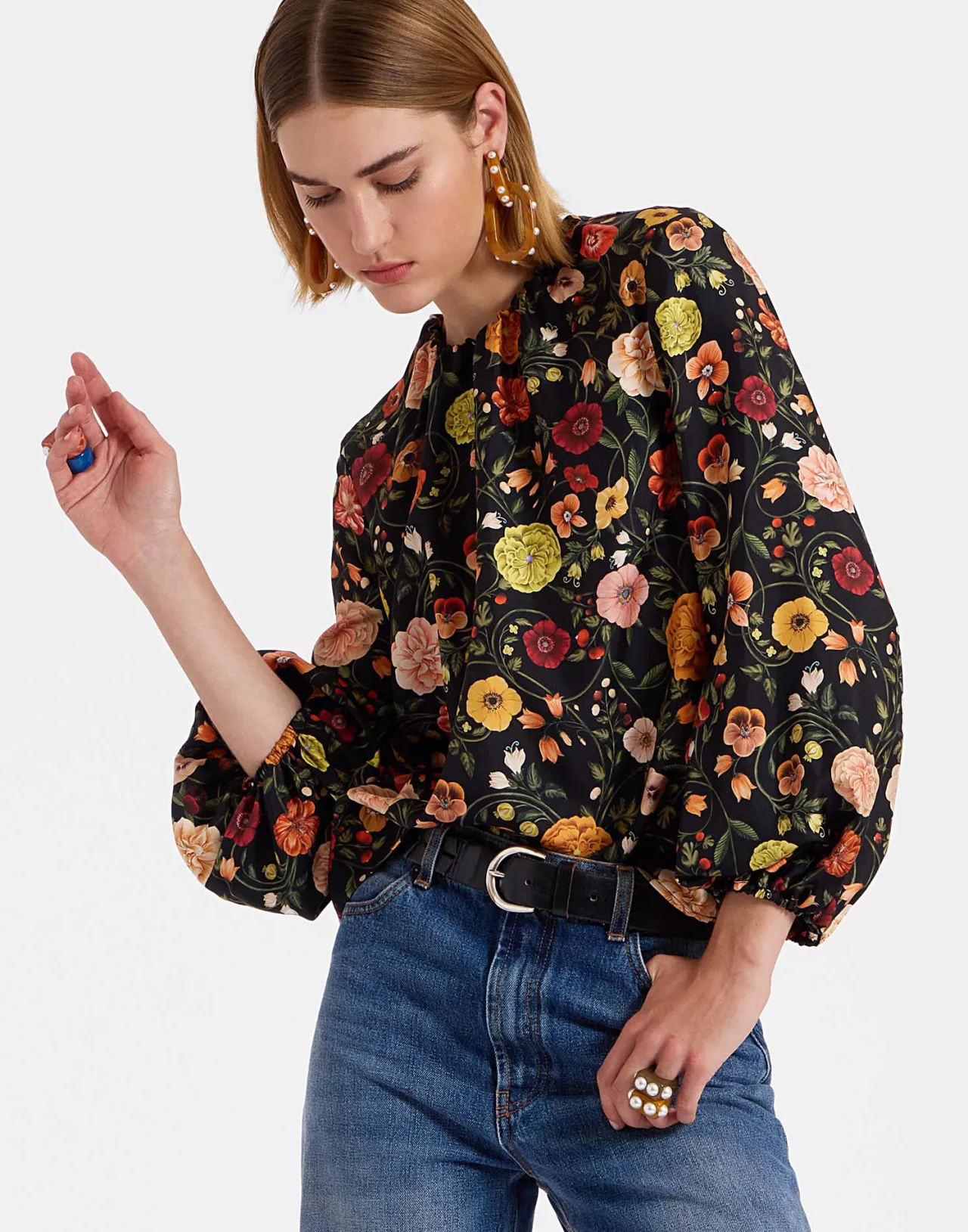 Elegante Top Botticelli Nero in Seta Twill - Modello Iconico La DoubleJ