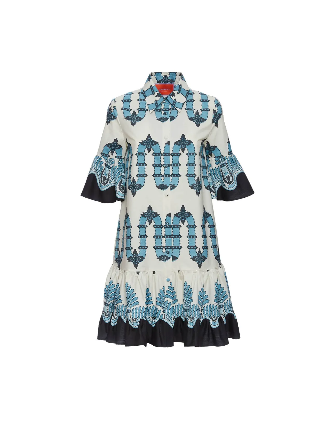 Abito Choux La DoubleJ in Poplin Estivo - Scirocco Placee Avorio con Tocco Fresco
