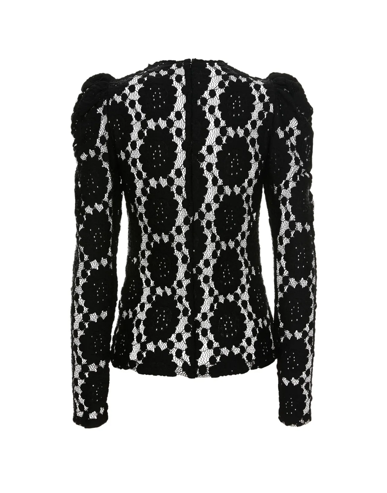 La DoubleJ Outlet: Top Aderente in Pizzo Elasticizzato - Nero Assoluto con Design Intramontabile