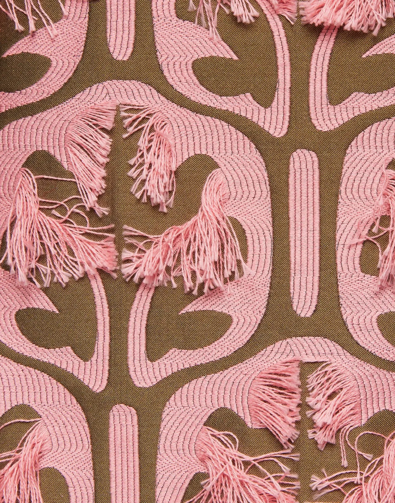 Abito Colonna Iconico La DoubleJ - Tessuto Jacquard in Tonalità Kaki e Rosa Antico