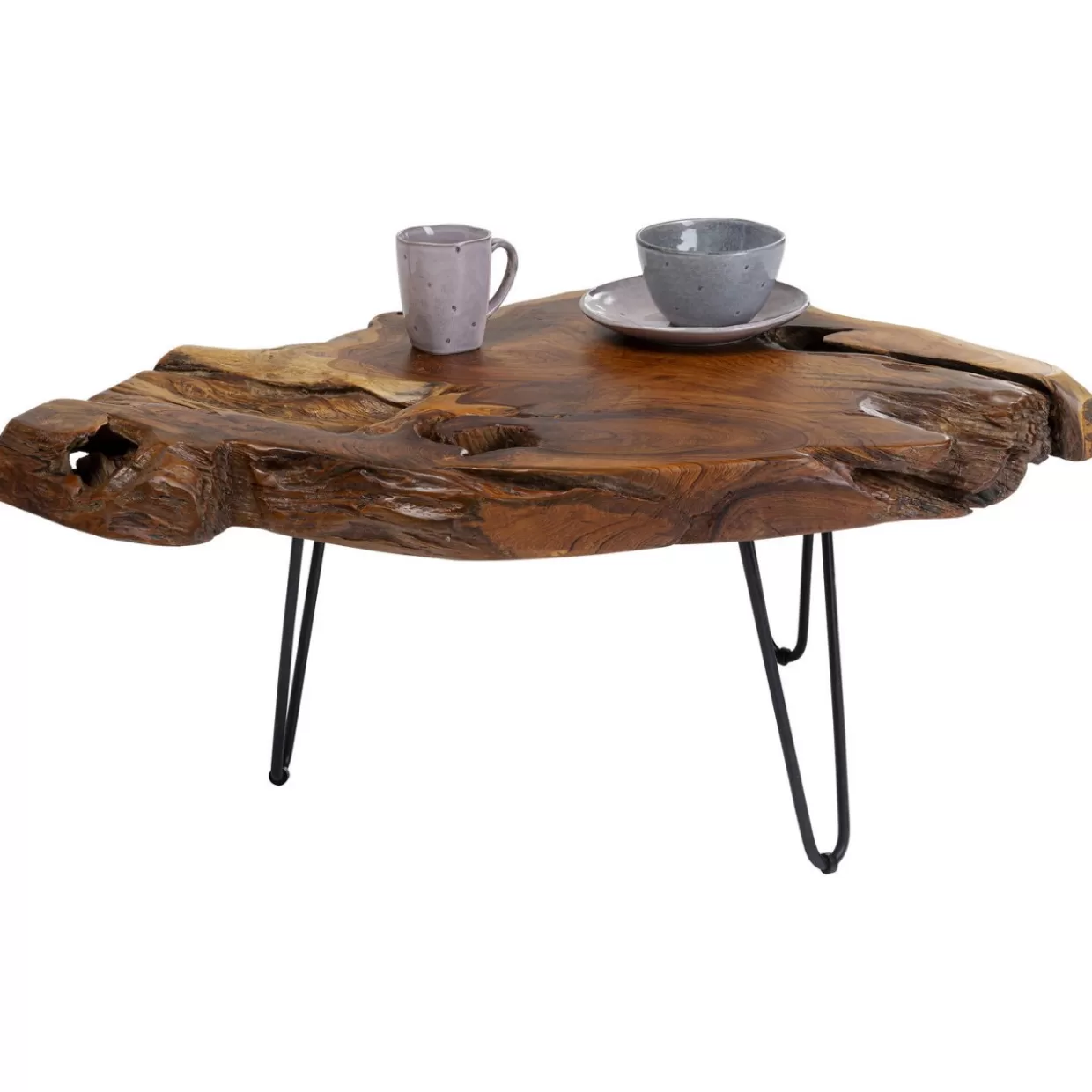 Tavolino living Aspen in legno naturale design moderno - 100x60 cm per salotto accogliente | KARE Design