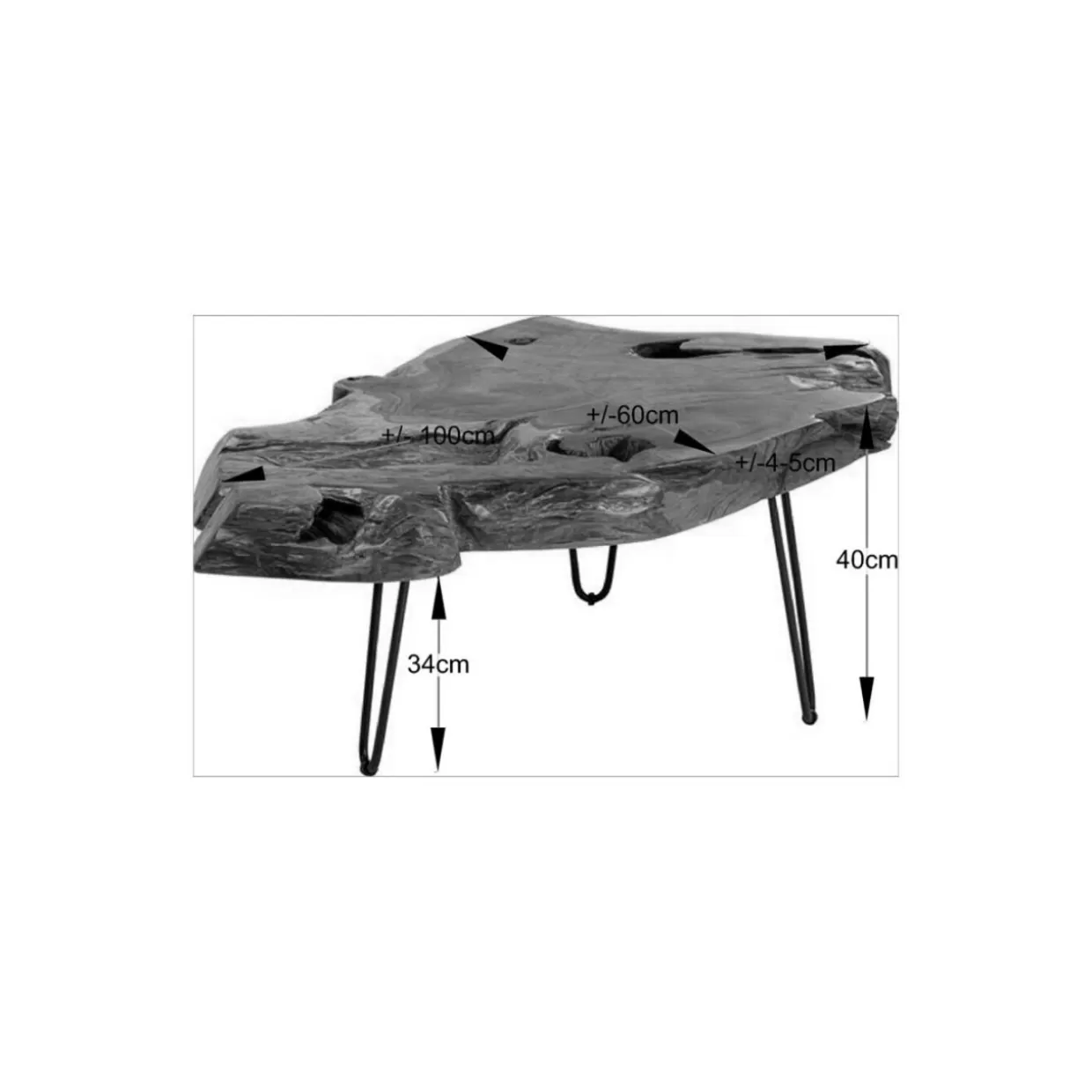Tavolino living Aspen in legno naturale design moderno - 100x60 cm per salotto accogliente | KARE Design