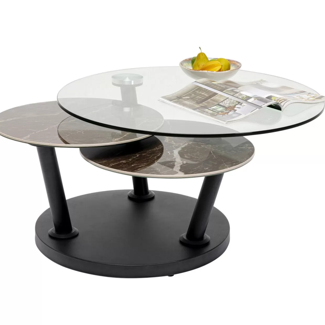 Tavolino da salotto moderno Avignon - Design KARE con struttura estendibile (80x124 cm) per soggiorno elegante