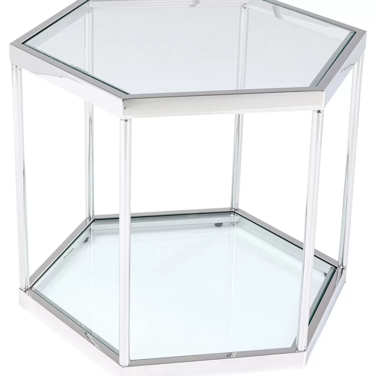 Tavolino moderno KARE Design per il soggiorno - Design Comb con rifiniture argentate, 45 cm perfetto per arredare