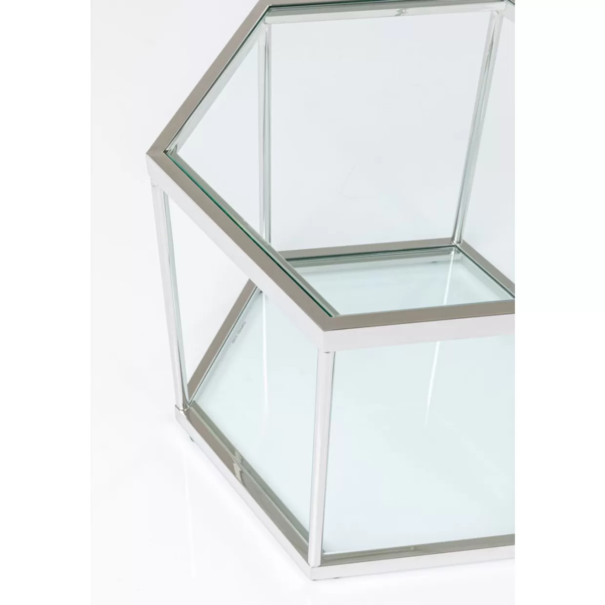 Tavolino moderno KARE Design per il soggiorno - Design Comb con rifiniture argentate, 45 cm perfetto per arredare