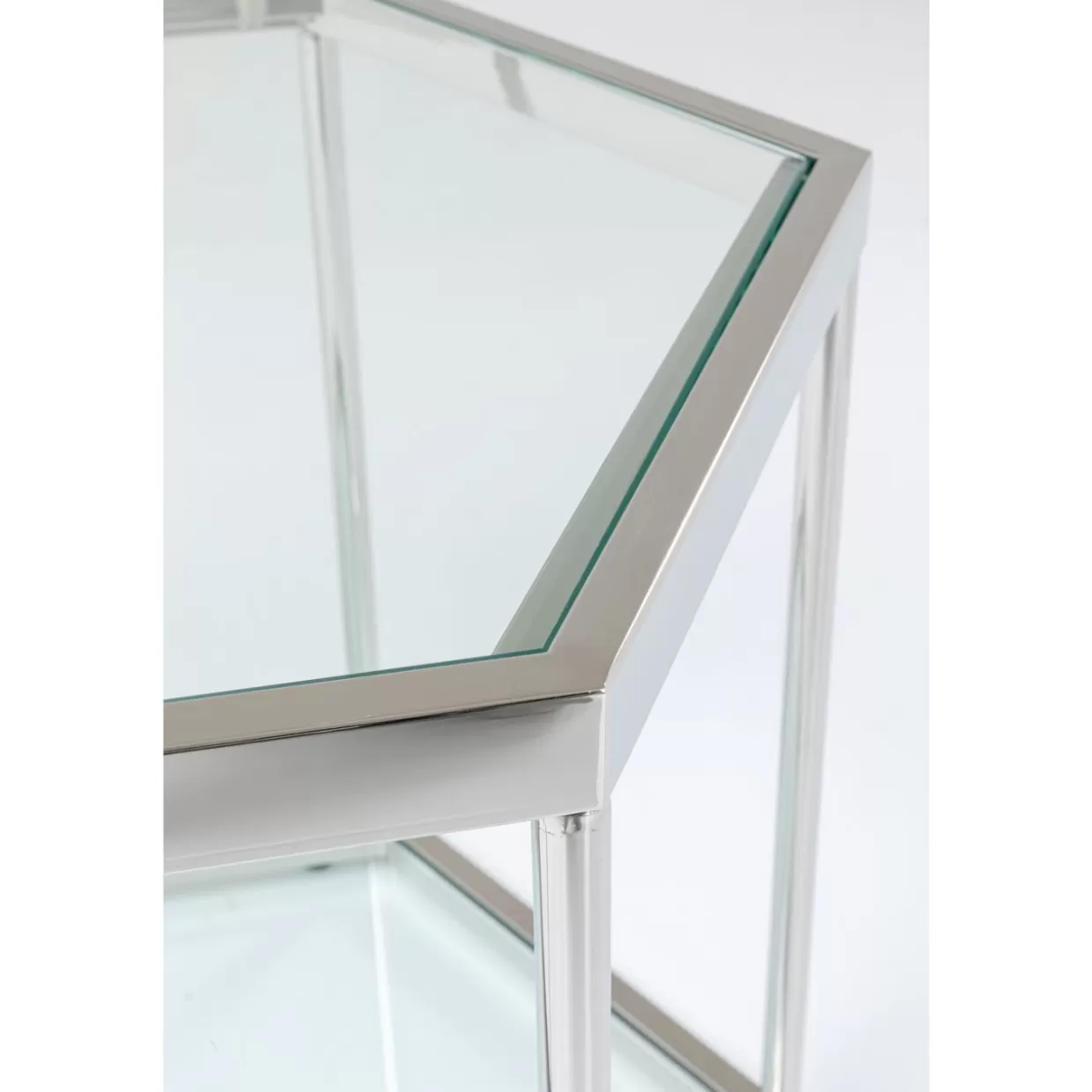 Tavolino moderno KARE Design per il soggiorno - Design Comb con rifiniture argentate, 45 cm perfetto per arredare