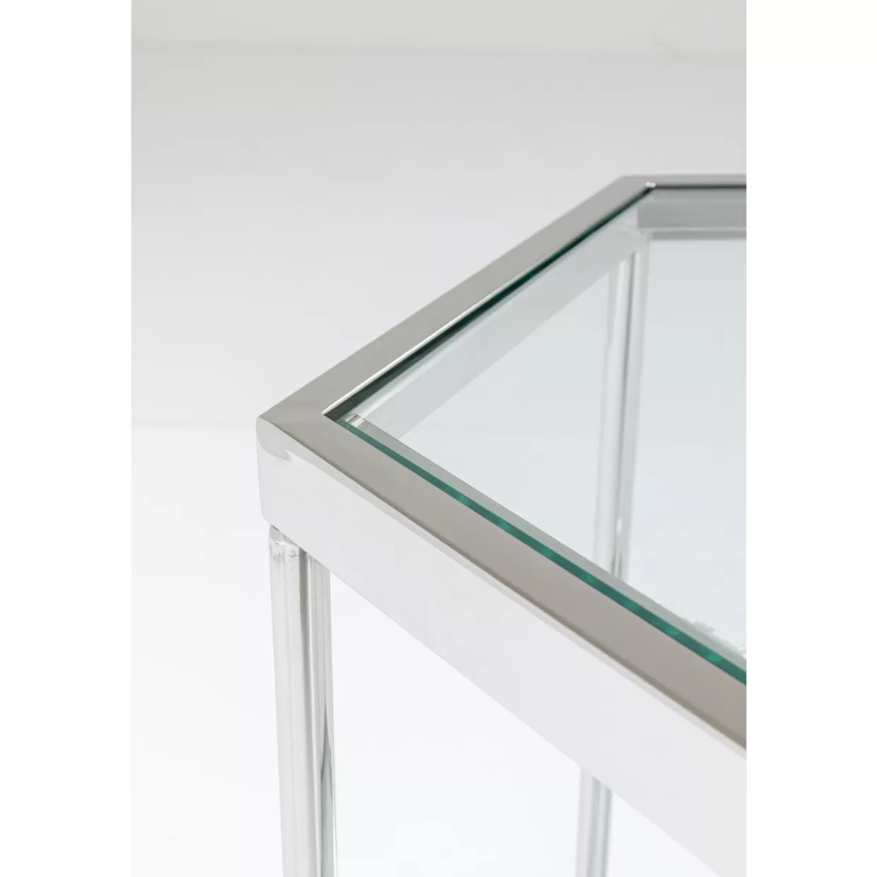 Tavolino moderno KARE Design per il soggiorno - Design Comb con rifiniture argentate, 45 cm perfetto per arredare