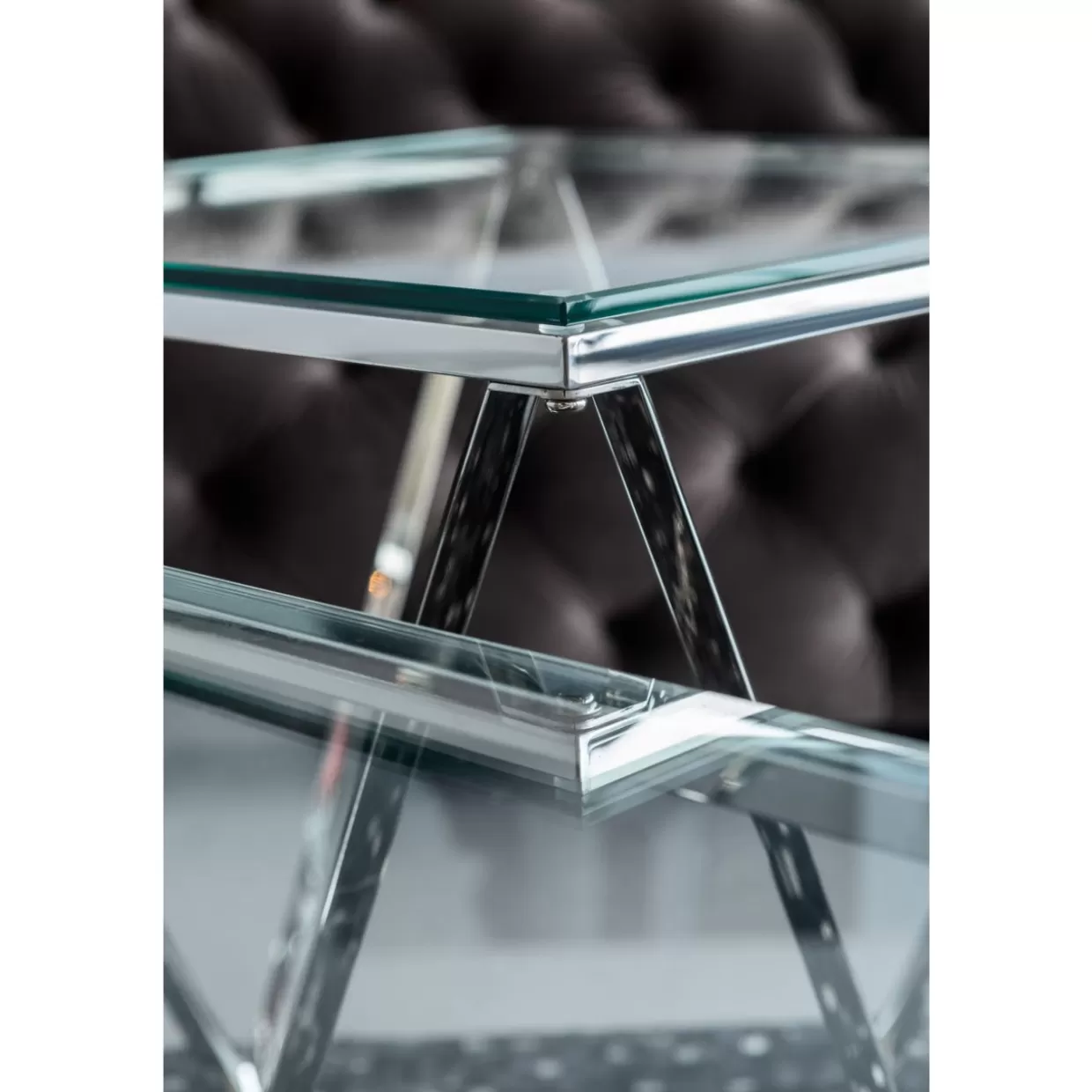 Tavolino Design Moderno Cristallo 80x80 - KARE Collection per Arredamento Contemporaneo