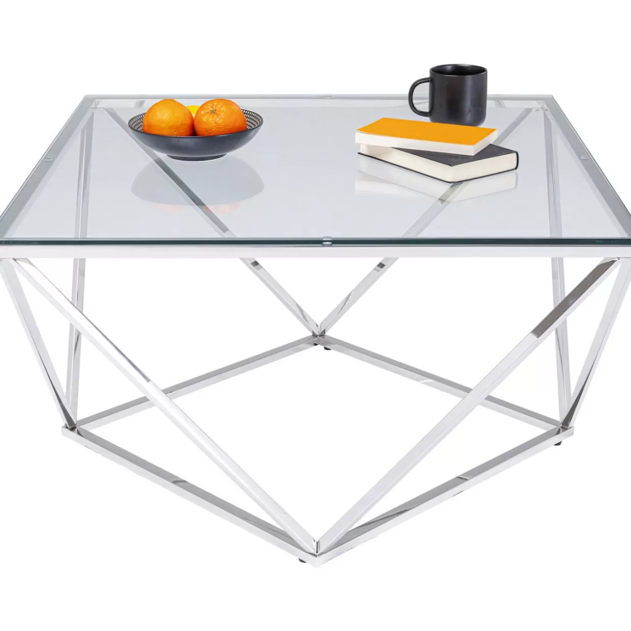 Tavolino Design Moderno Cristallo 80x80 - KARE Collection per Arredamento Contemporaneo