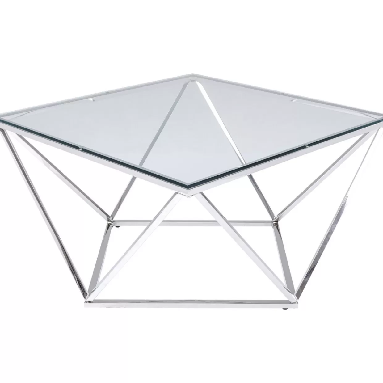 Tavolino Design Moderno Cristallo 80x80 - KARE Collection per Arredamento Contemporaneo