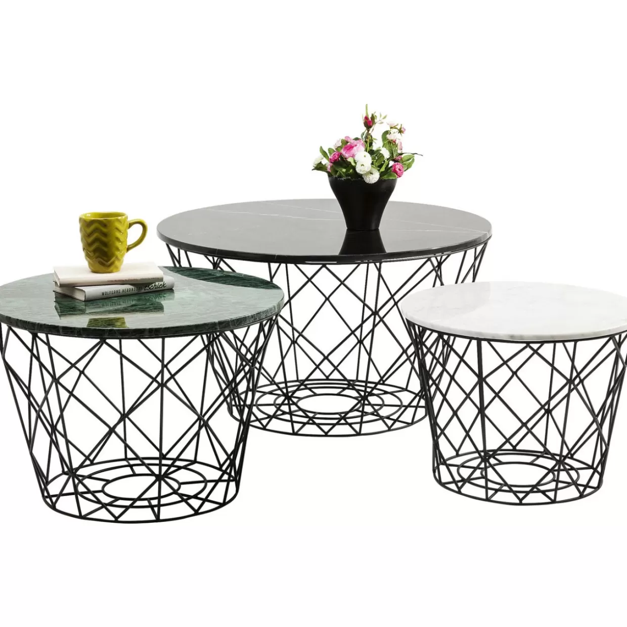 Tavolini moderni KARE | Set circolare East Coast per soggiorno (confezione da 3 pezzi)