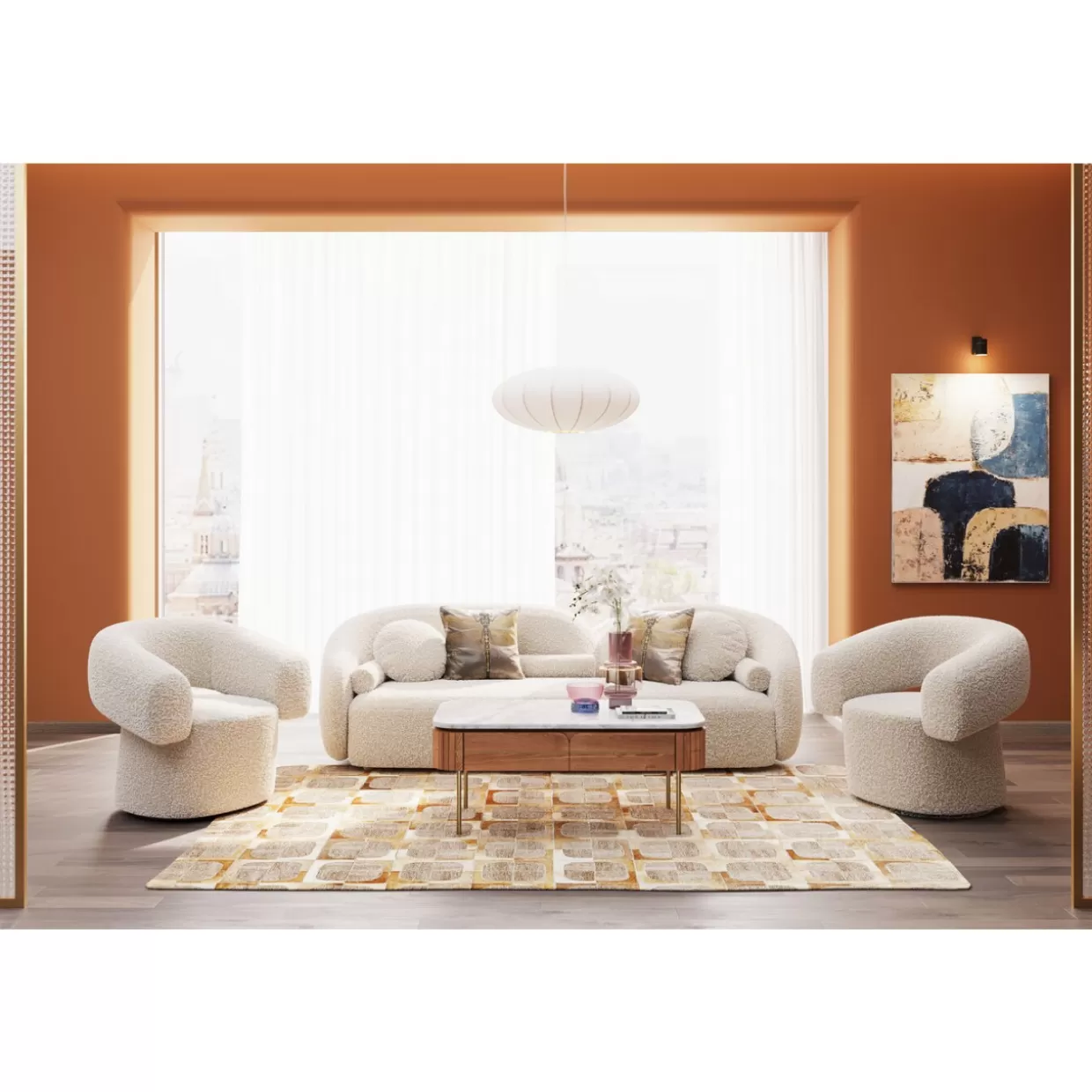 Elegante tavolino da salotto Grace design moderno, 110x60 cm - Tavoli contemporanei KARE con struttura stabile e finitura in legno massello