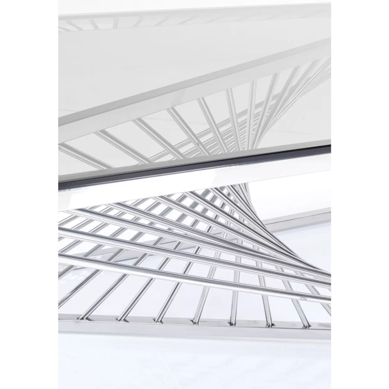 Tavolino da salotto moderno in vetro trasparente con struttura laser argento - Design contemporaneo KARE, 120x60 cm per ambienti eleganti