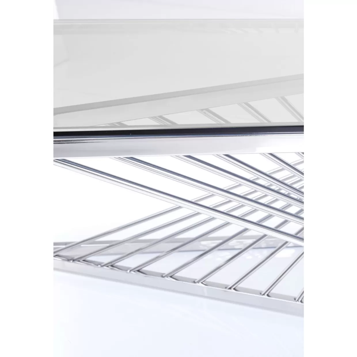 Tavolino da salotto moderno in vetro trasparente con struttura laser argento - Design contemporaneo KARE, 120x60 cm per ambienti eleganti