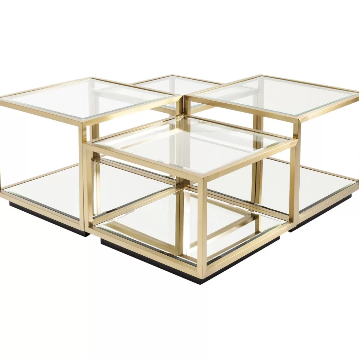 Tavolini Luigi in finitura oro - Set da 4 elementi per salotto con design esclusivo KARE