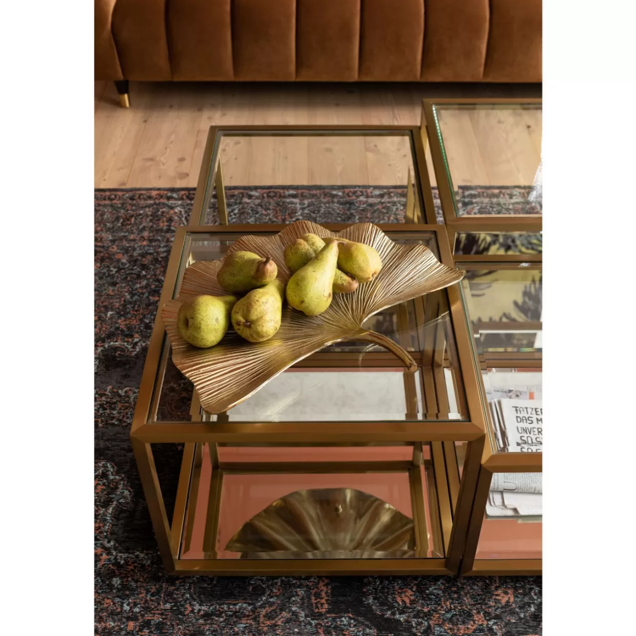Tavolini Luigi in finitura oro - Set da 4 elementi per salotto con design esclusivo KARE