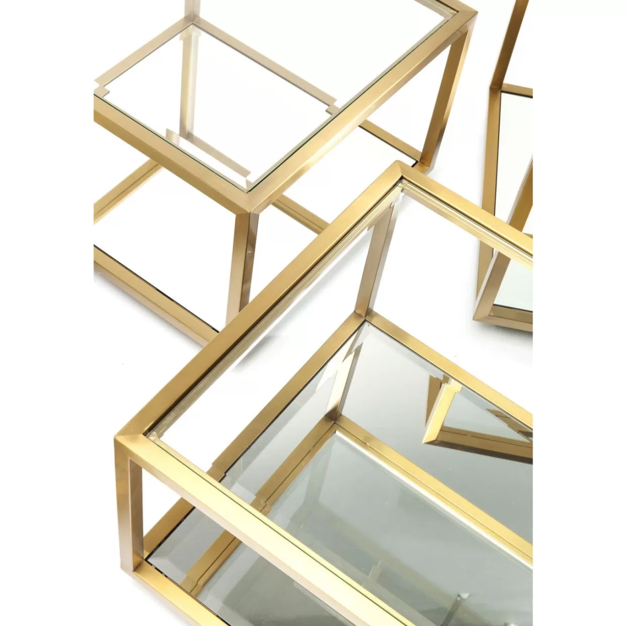 Tavolini Luigi in finitura oro - Set da 4 elementi per salotto con design esclusivo KARE