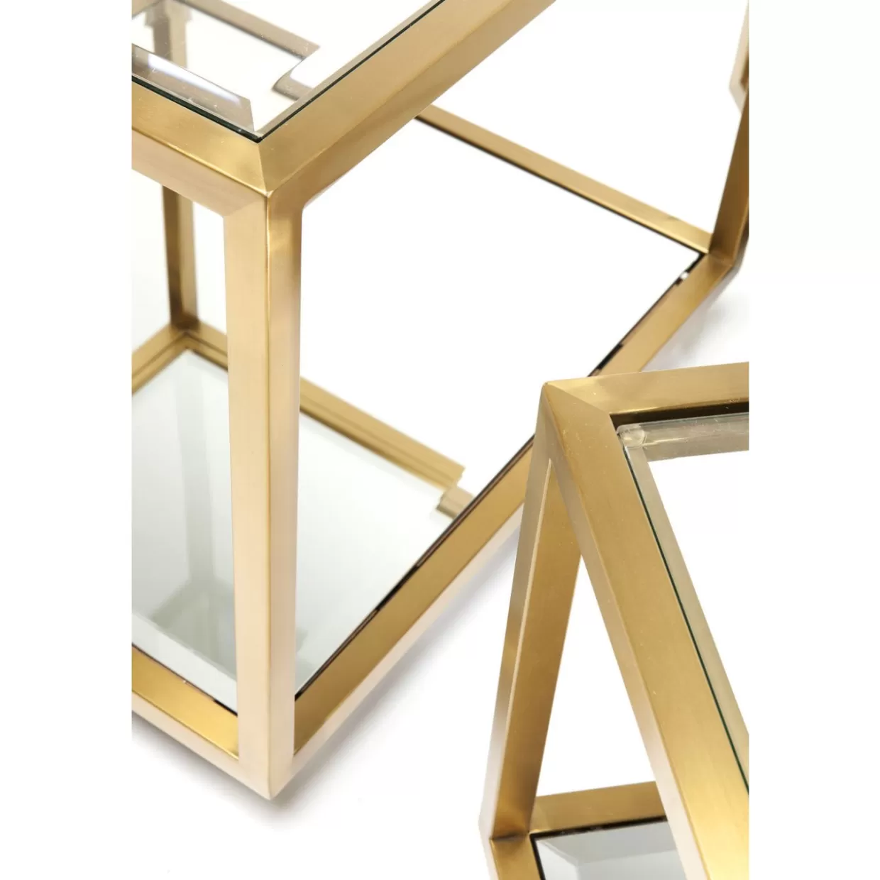 Tavolini Luigi in finitura oro - Set da 4 elementi per salotto con design esclusivo KARE