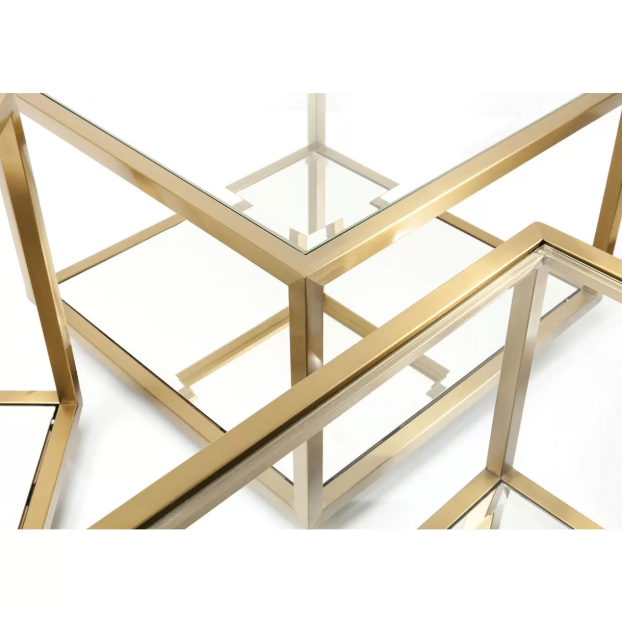 Tavolini Luigi in finitura oro - Set da 4 elementi per salotto con design esclusivo KARE