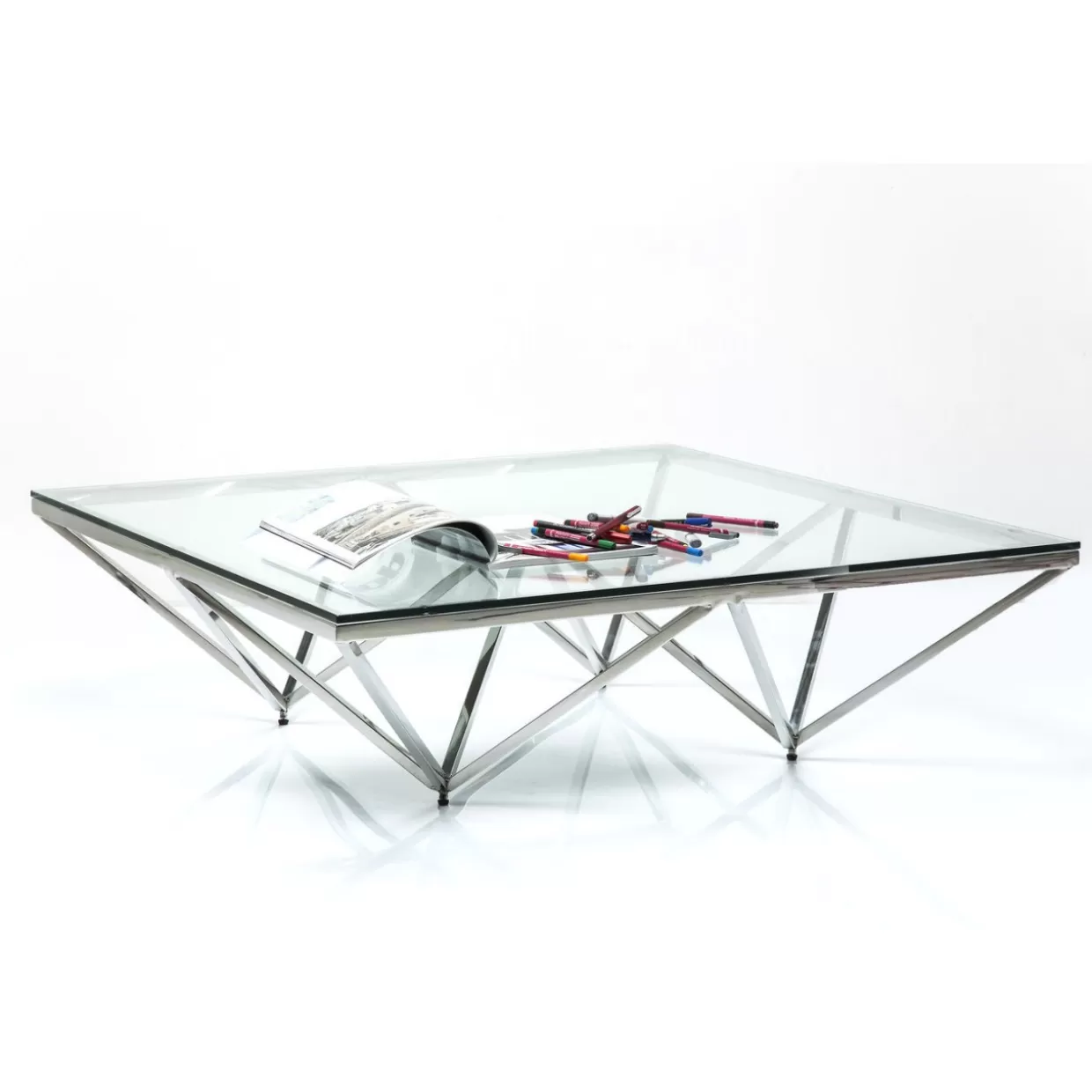 Tavolino Network Design Industriale - Struttura Reticolare Iconica 105x105 cm per Soggiorno Moderno