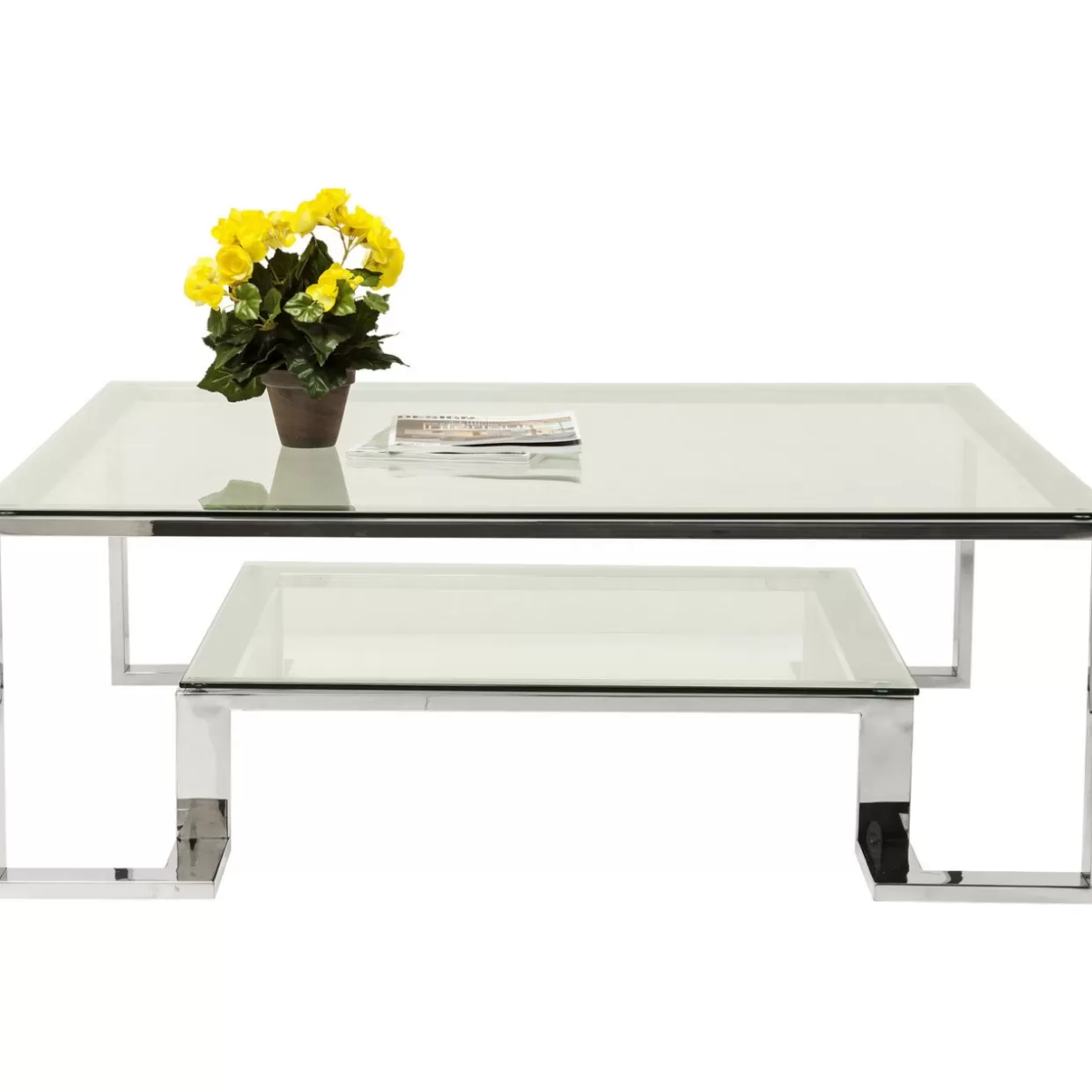Tavolino da Salotto Silver Rush 120x120 cm - Design Avanguardia con Rifiniture Metallizzate, Ideale per Soggiorno Moderno | Collezione Esclusiva KARE