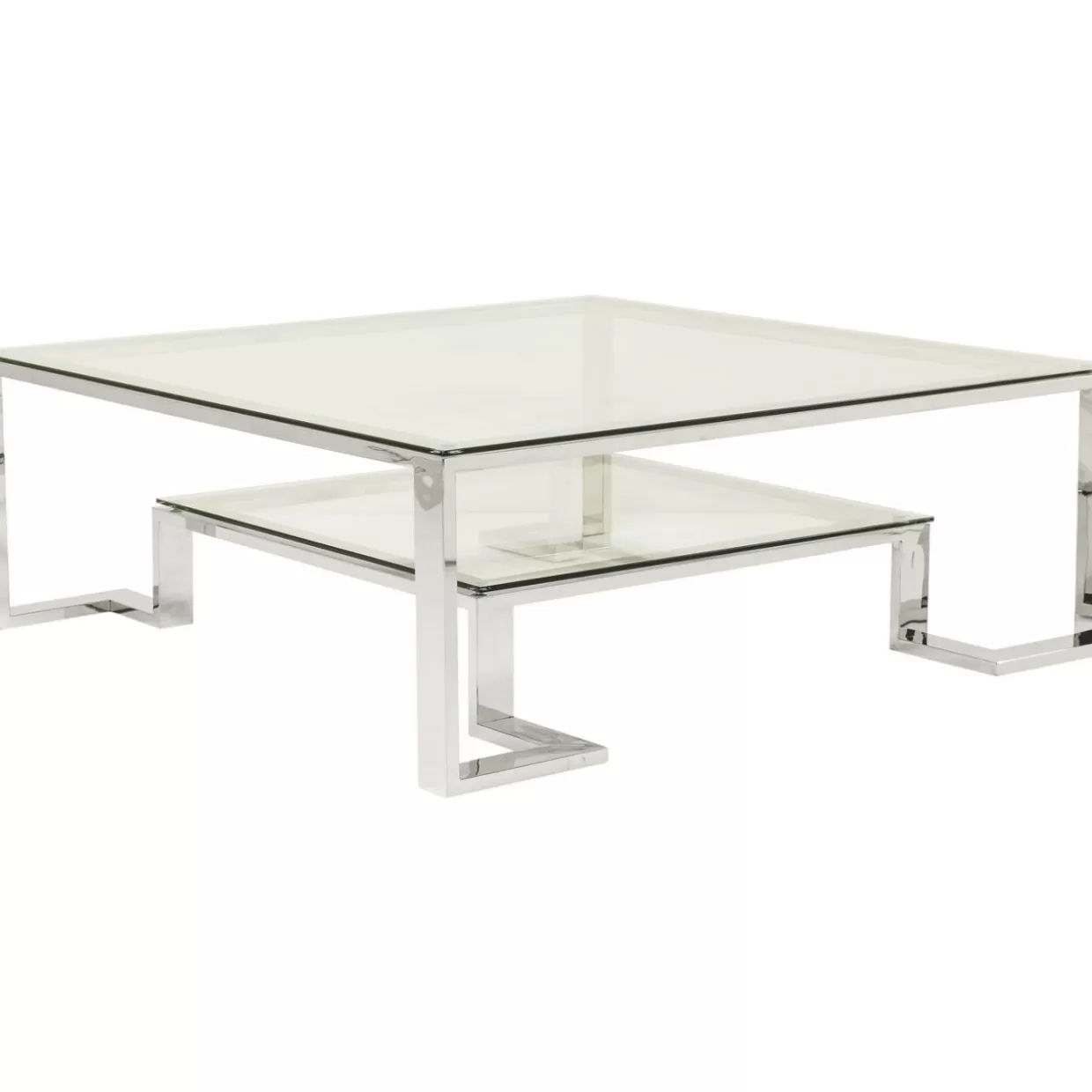Tavolino da Salotto Silver Rush 120x120 cm - Design Avanguardia con Rifiniture Metallizzate, Ideale per Soggiorno Moderno | Collezione Esclusiva KARE